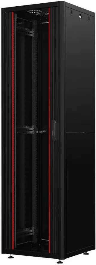 Шкаф MIRSAN 19", 26U, GTN SERVER, стеклянные двери, 800x800 мм, максимальная нагрузка 1000 кг, черный.
