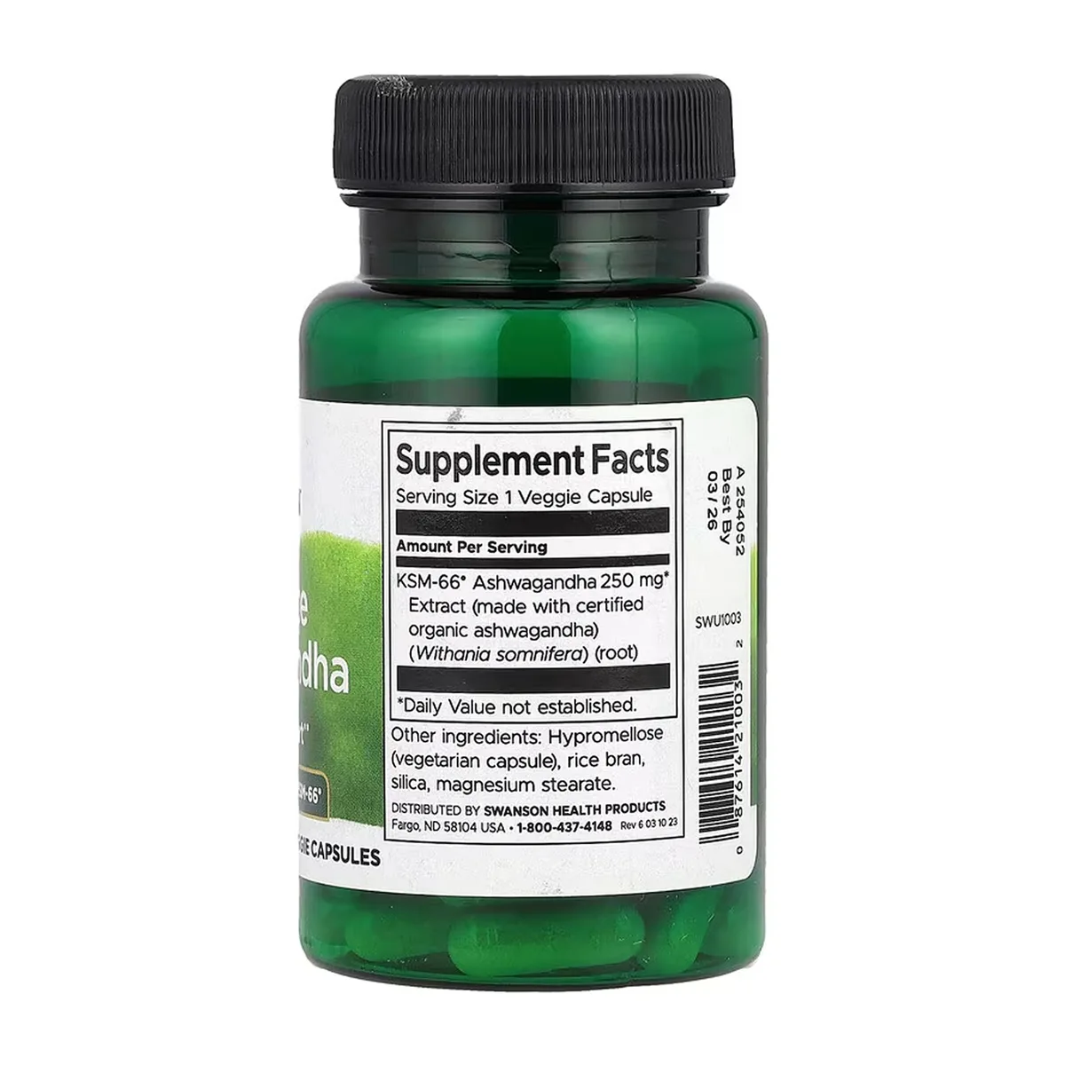 Swanson Ultimate Ashwagandha KSM-66 250 мг 60 вегетаріанських капсул