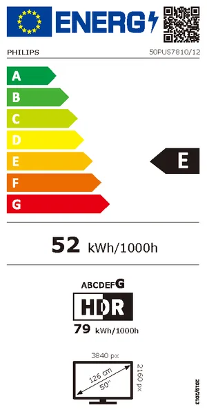 LED-телевізор Philips QLED 50 дюймів UHD Чорний