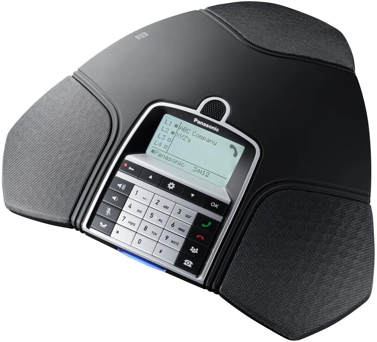 Конференц телефон IP Panasonic KX-HDV800RU 1xFE LAN, 1xUSB Mini-B, 3xRJ11, BT, NFC, SIP, PoE, монохромний дисплей