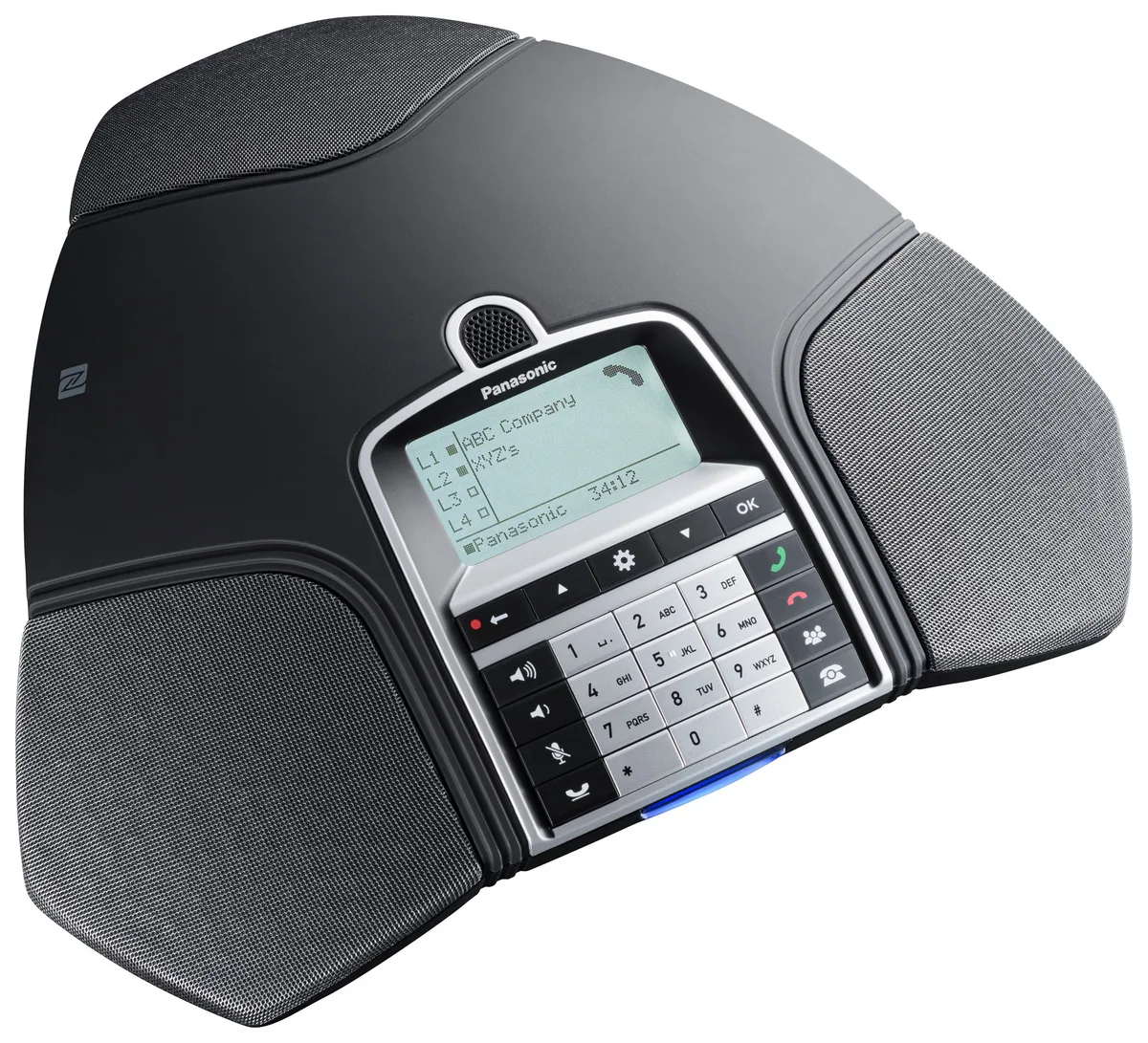 Конференц телефон IP Panasonic KX-HDV800RU 1xFE LAN, 1xUSB Mini-B, 3xRJ11, BT, NFC, SIP, PoE, монохромний дисплей