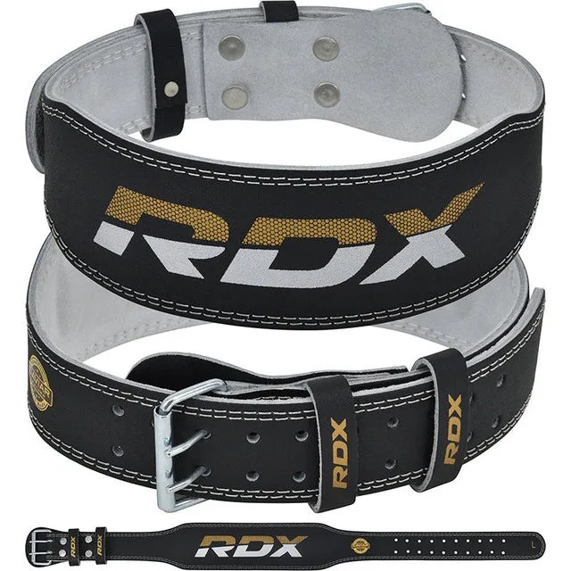 Пояс для важкої атлетики RDX натуральна шкіра M чорний