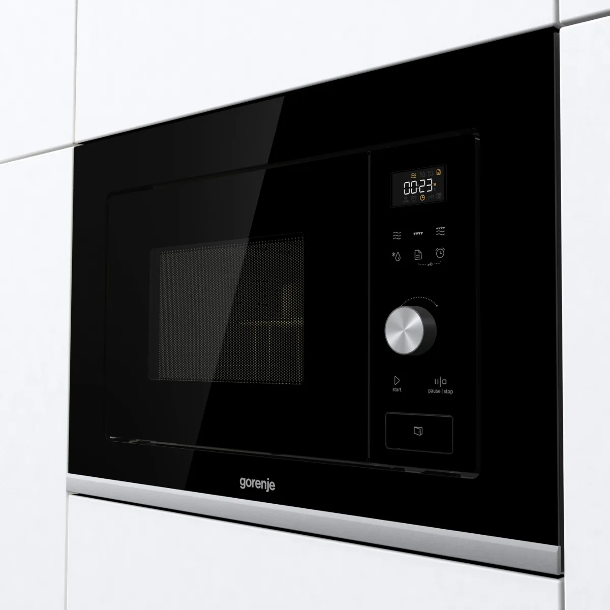 Мікрохвильова піч Gorenje з грилем 20 л 800 Вт чорна нержавіюча сталь