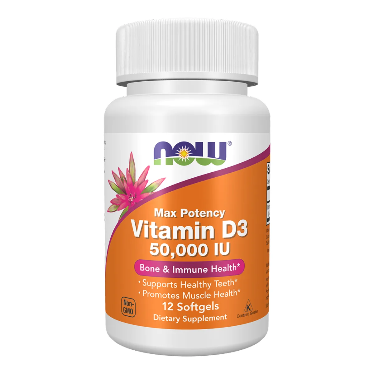 Витамин D3 Now Foods 50000 IU 12 софтгелей