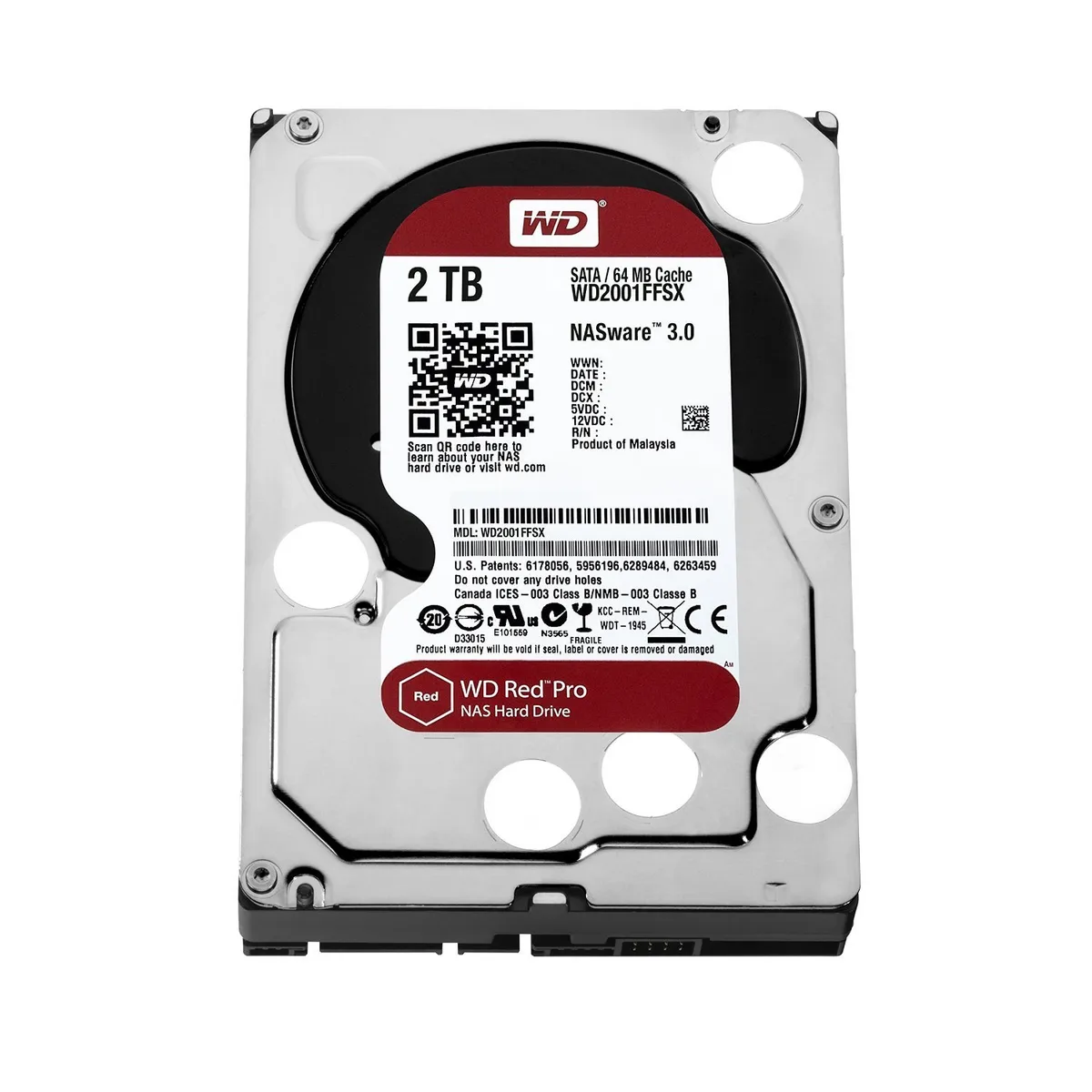 Жесткий диск WD 2TB 3.5" 7200 64MB SATA Red Pro NAS