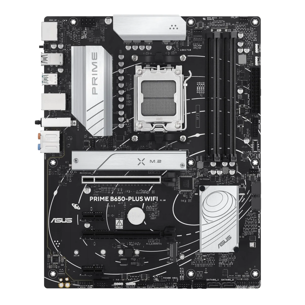 Материнcька плата ASUS PRIME B650-PLUS WIFI sAM5 B650 4xDDR5 M.2 HDMI DP Wi-Fi BT ATX