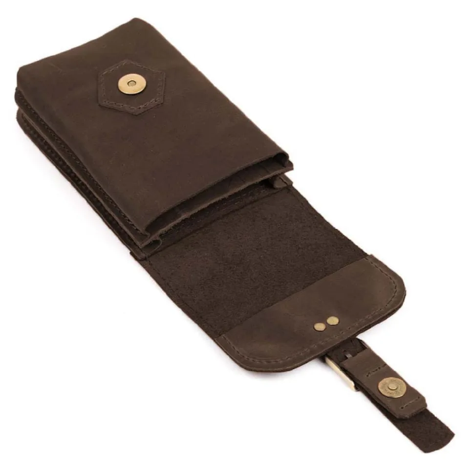 Кожаний чохол TARWA коричневий на пояс з натуральної шкіри для чоловіків спортивний кейс для телефону.