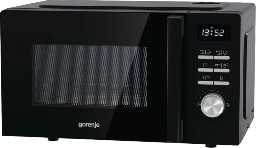 Мікрохвильова піч Gorenje, 20 л, електронне управління, 800 Вт, функція гриля, рідкокристалічний дисплей, 11 автоматичних програм,