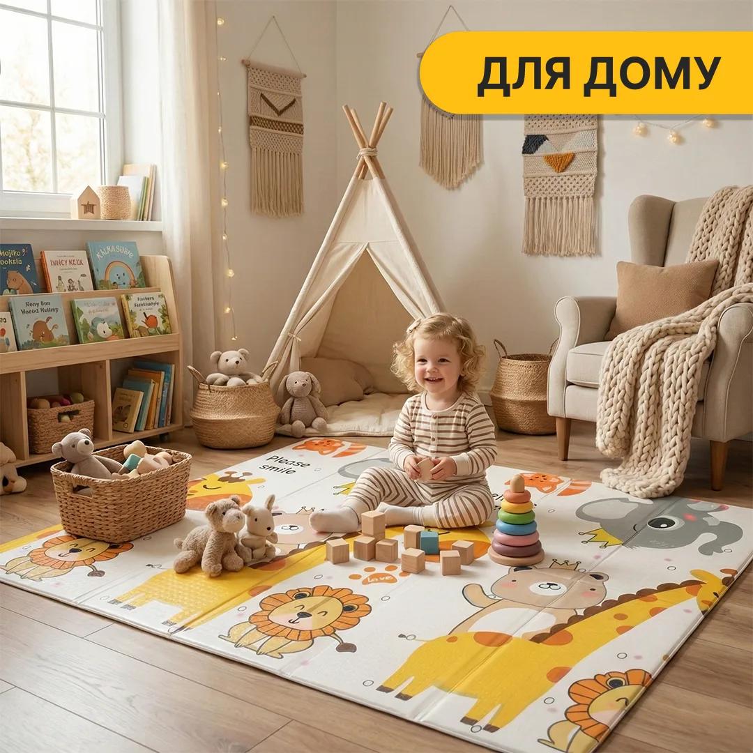 Дитячий ігровий килимок LEOBRO XPE 150х180 см мультиколор