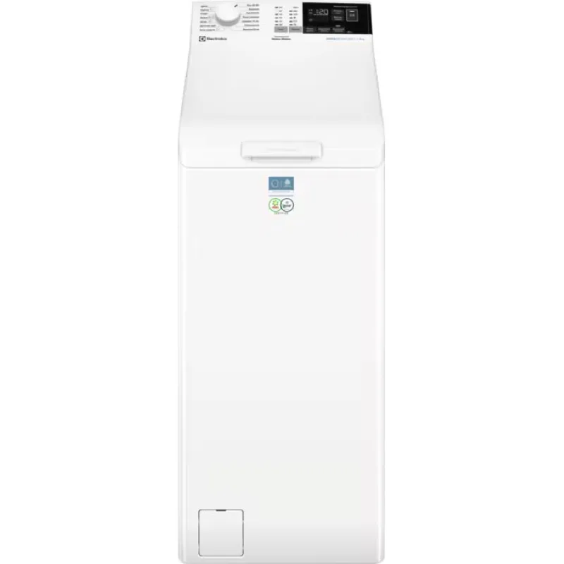 Стиральная машина Electrolux вертикальной загрузки, 6 кг, 1000 об/мин, класс энергопотребления D, ширина 60 см, с дисплеем, белая