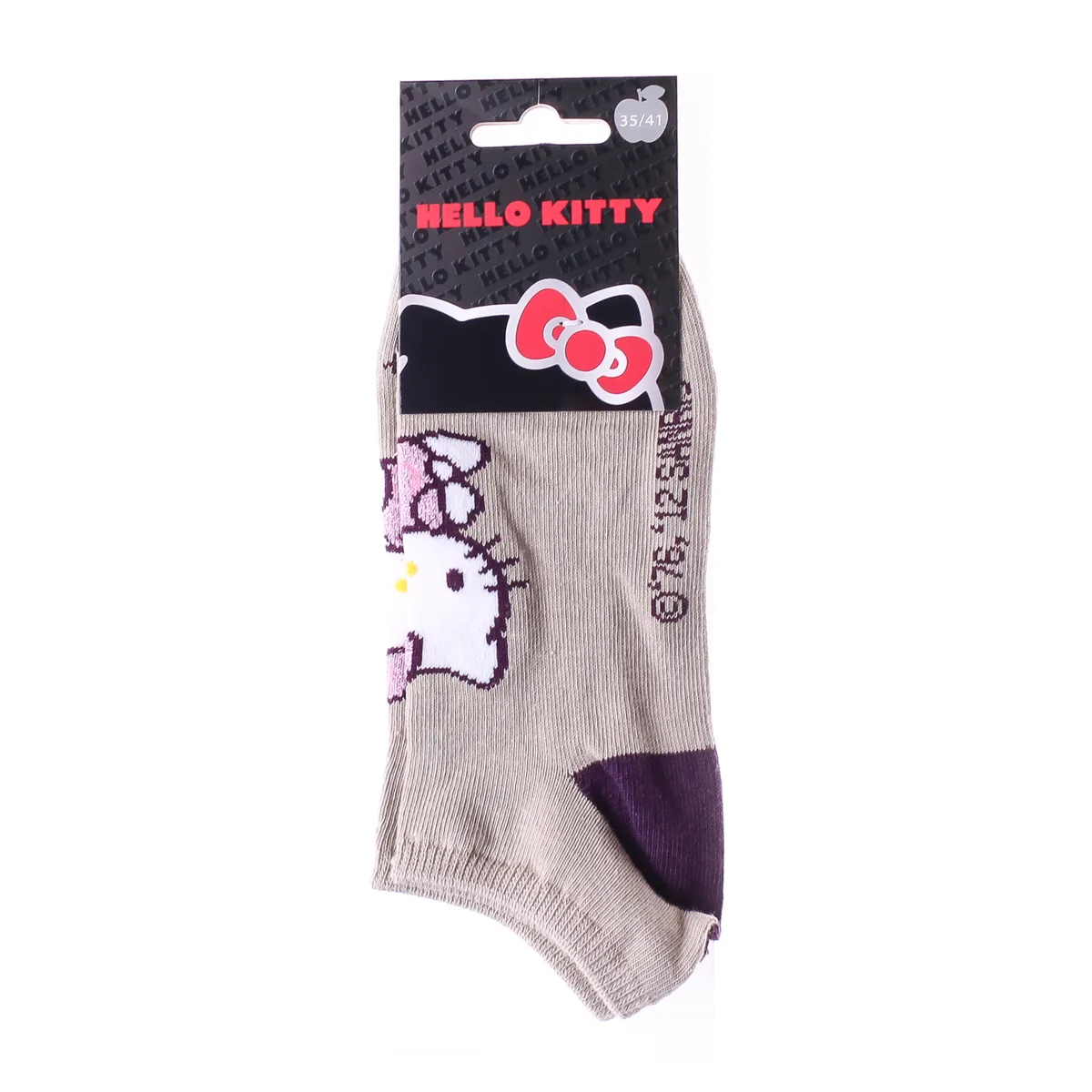 Шкарпетки Hello Kitty 66% бавовна 35-41 блідо-сіро-жовтий фіолетовий