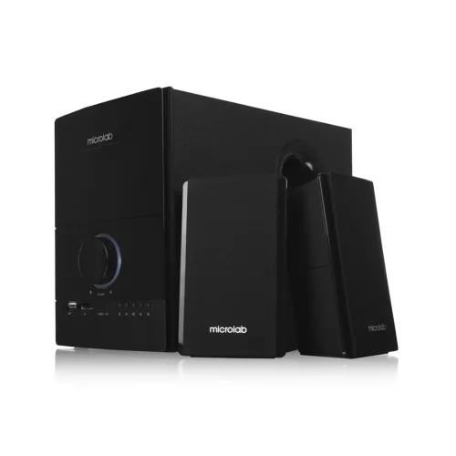 Акустическая система MICROLAB M-500U 2.1, 40W, mini-jack/USB/SD, ПК, черный