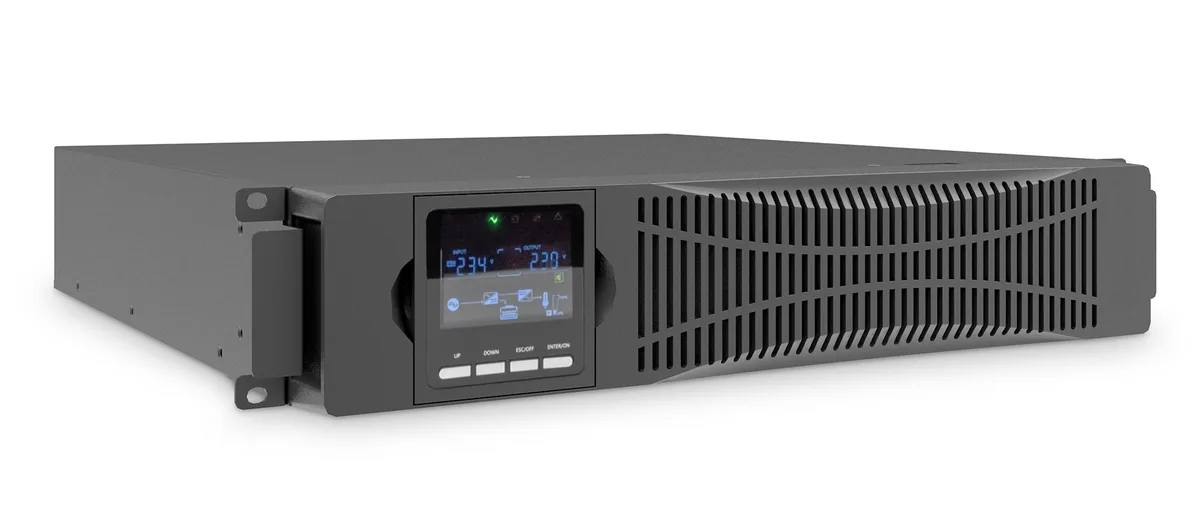 Джерело безперебійного живлення DIGITUS 1500VA/1500W, RTU2, LCD, RJ45, RS232, USB, 8xC13