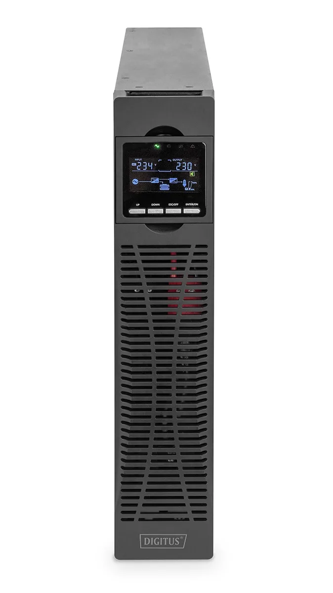 Джерело безперебійного живлення DIGITUS 1500VA/1500W, RTU2, LCD, RJ45, RS232, USB, 8xC13
