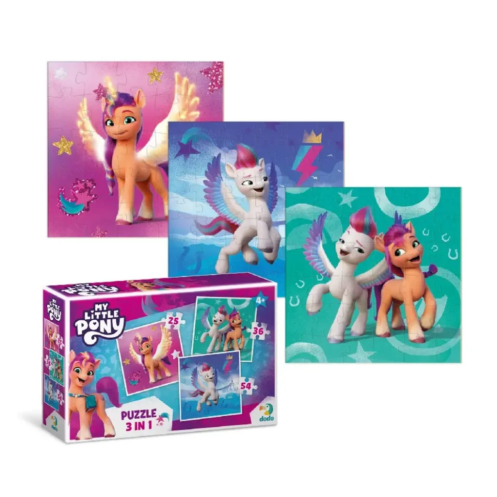 Дитячі пазли 3 в 1 DoDo Toys картон 20х20 см багатокольорові