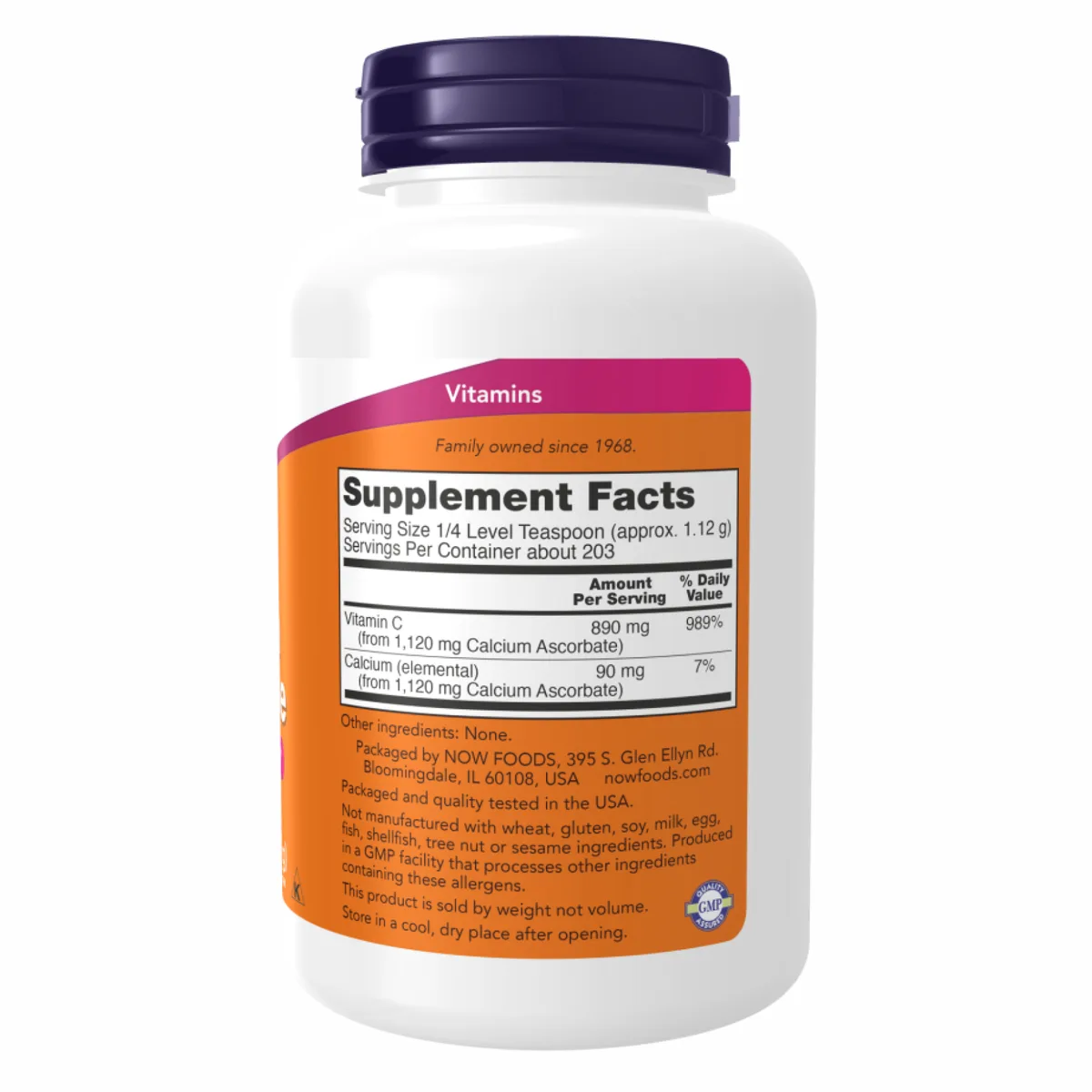 Кальций аскорбат Now Foods вегетарианский 227 г без ГМО