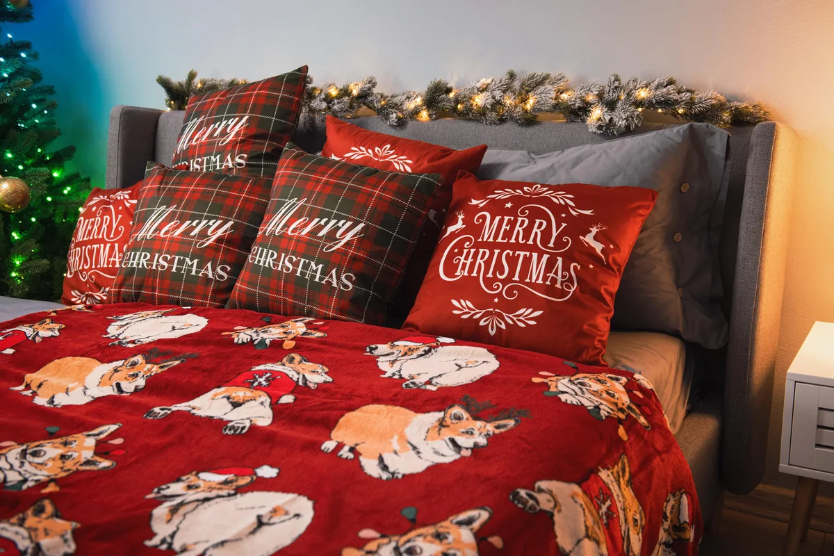 Плед ARDESTO Flannel 160х200см різдвяні коргі для спальні вітальні дитячої затишний плед для пікніка