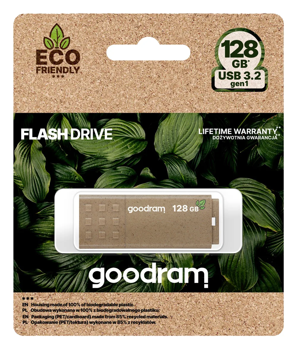 Флешка Goodram 128ГБ USB 3 Коричнева Пластикова