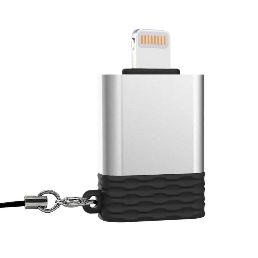 Перехідник OTG XO металевий Lightning USB 2.0 срібний