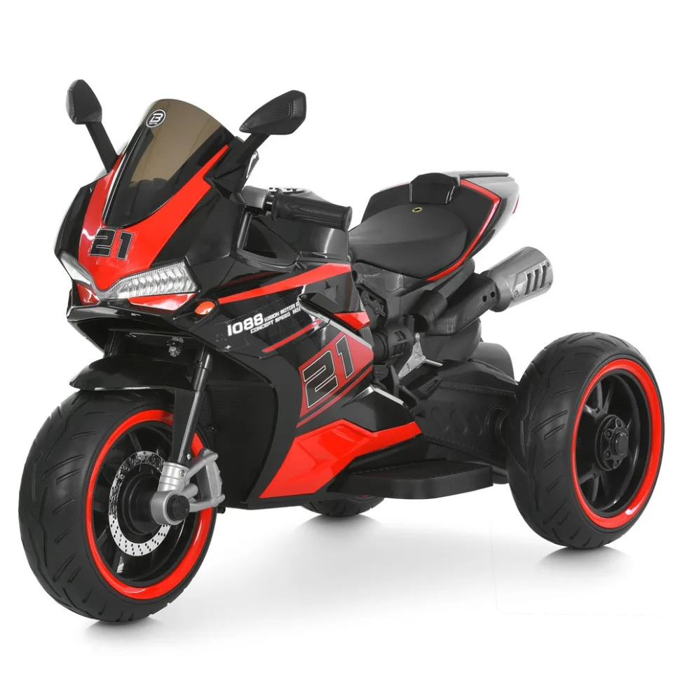 Дитячий електромобіль мотоцикл Bambi Racer 102x32x65 см пластик червоний до 30 кг