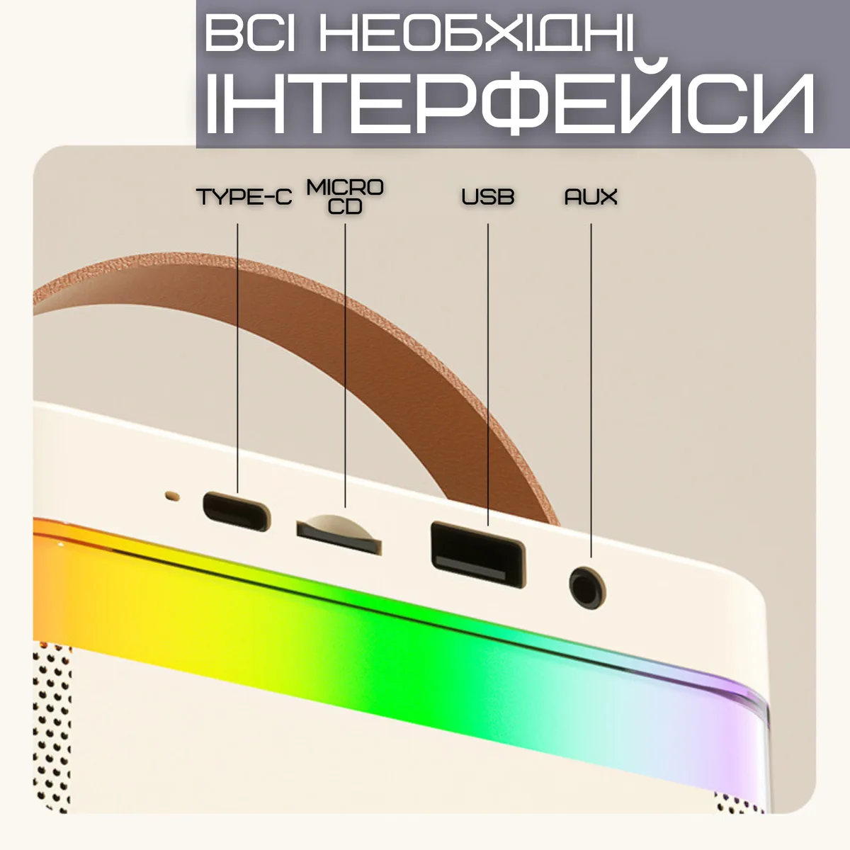 Портативна дитяча караоке система K13 з бездротовим мікрофоном 2400 мАг 5 Вт LED підсвічування
