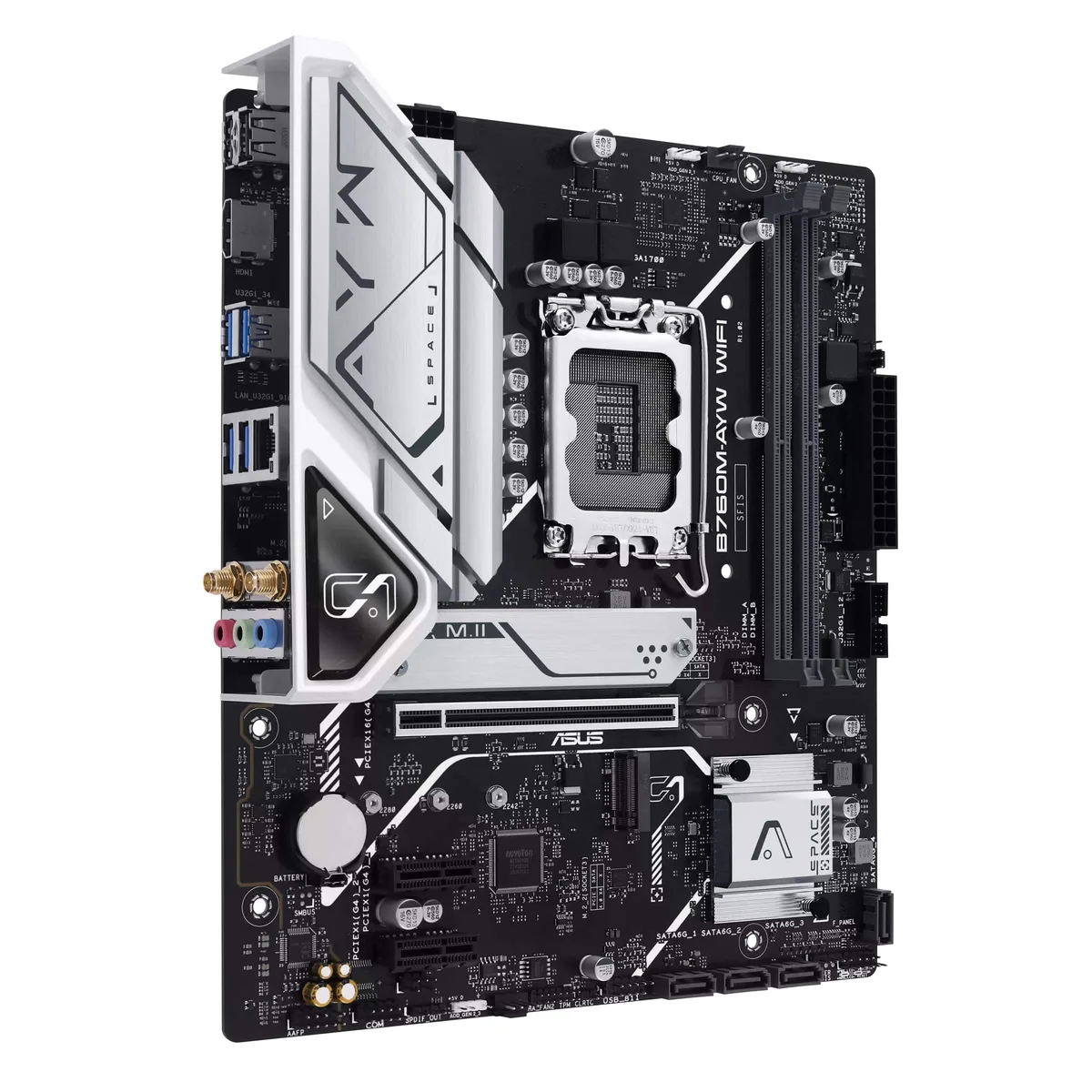 Материнcька плата ASUS B760M-AYW WIFI-SI s1700 B760 2xDDR5 M.2 HDMI Wi-Fi BT mATX BULK WITH ACCESSORY