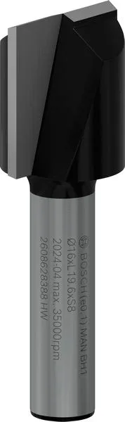 Фреза пазова Bosch Professional з двома лезами Std S8 D16 L20 для точного фрезерування.