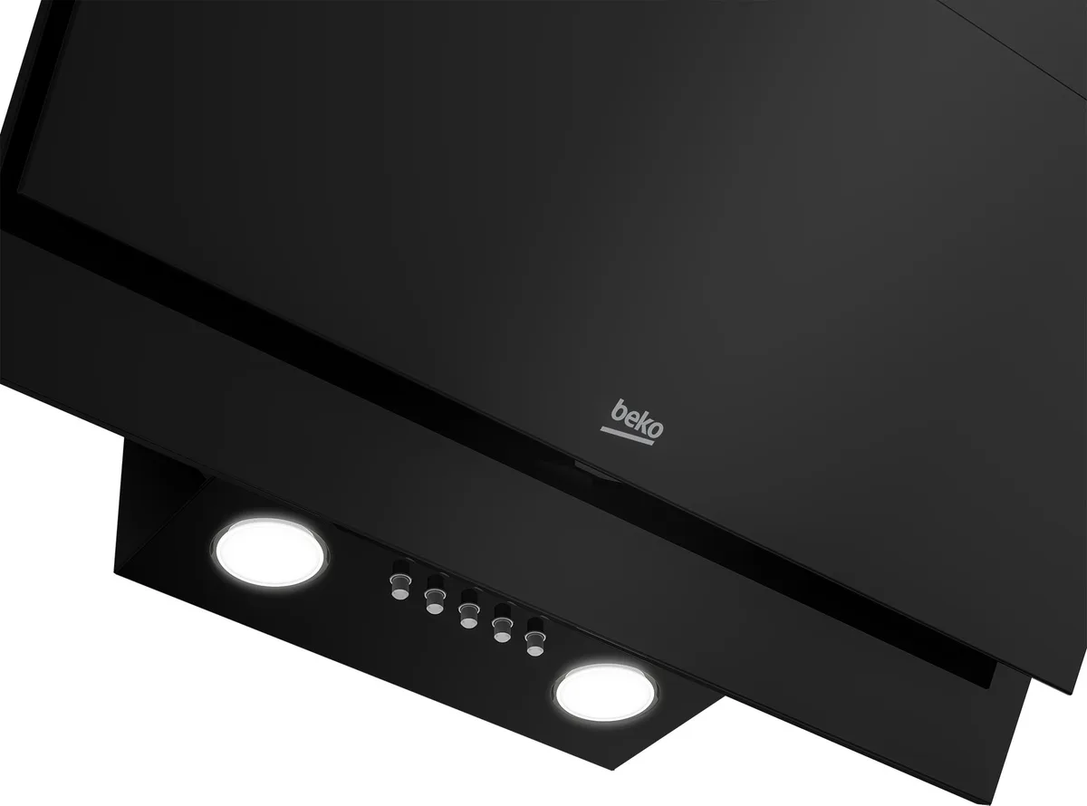 Похила витяжка Beko, 60 см, 405 м3/год, чорного кольору.
