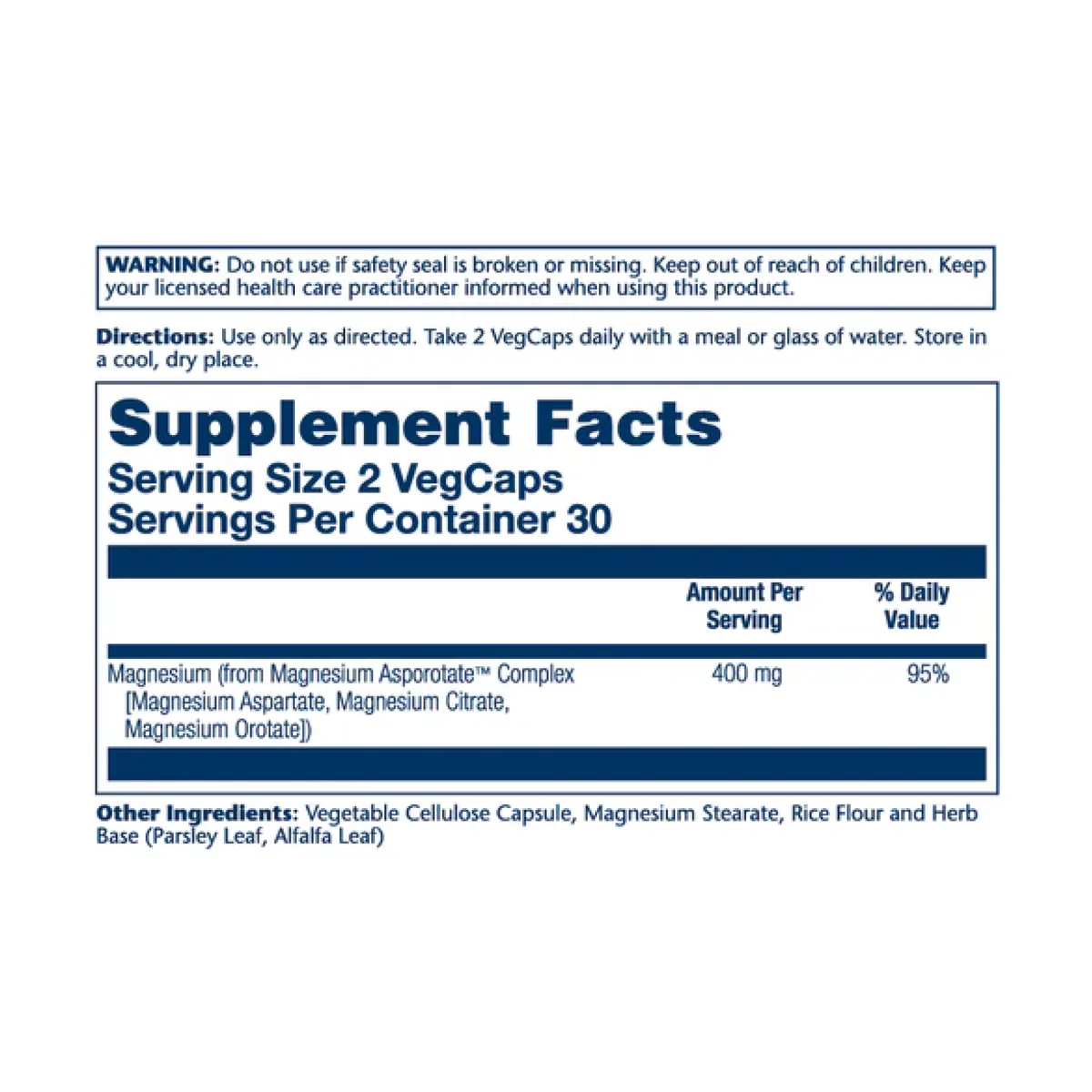 Solaray Magnesium Asporotate 400mg 60 капсул підтримка м'язів та нервової системи