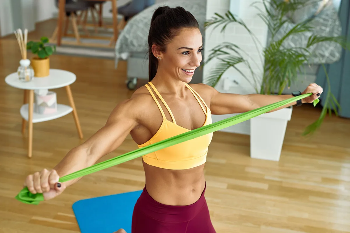 Стрічка еспандер U-POWEX латекс 180 см 9.1 кг зелена