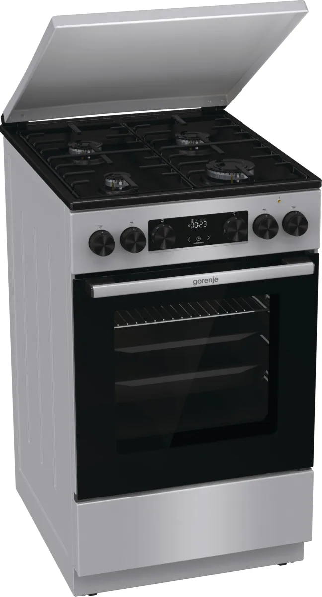 Комбинированная плита Gorenje газовая 4 конфорки 50х85х59,4 см серого цвета.