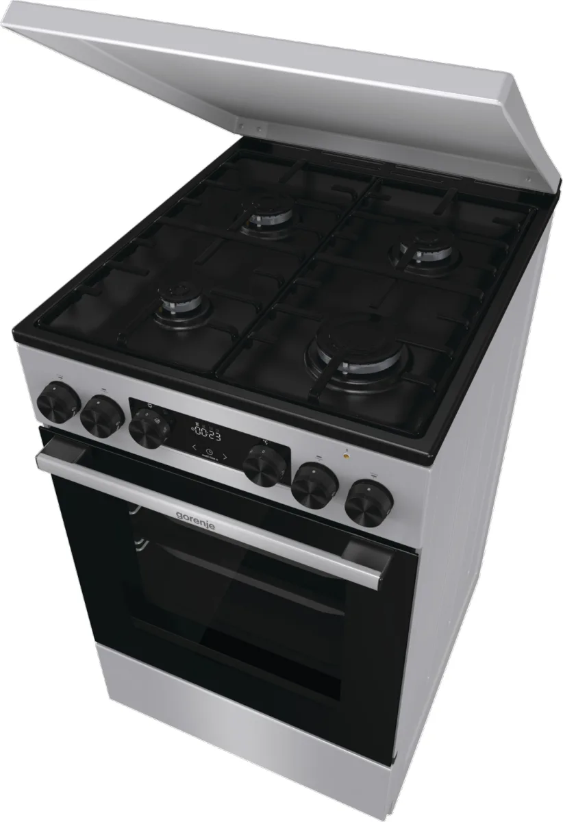 Комбинированная плита Gorenje газовая 4 конфорки 50х85х59,4 см серого цвета.