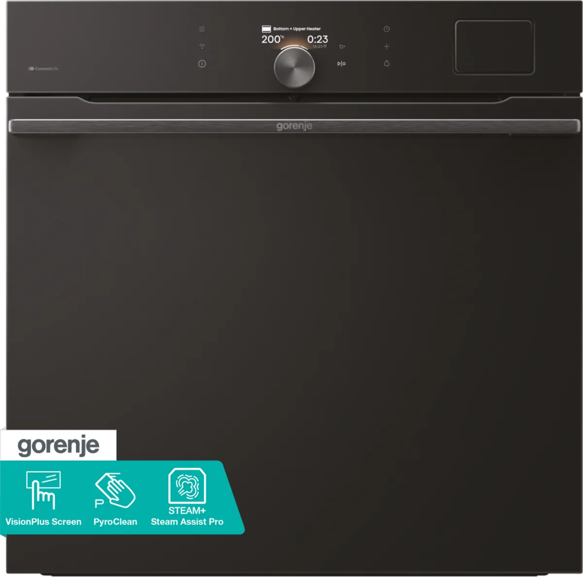Електрична духова шафа Gorenje 77 л Піролітична 59,5х59,5 см Чорна
