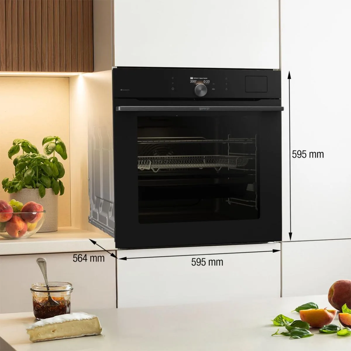 Електрична духова шафа Gorenje 77 л Піролітична 59,5х59,5 см Чорна