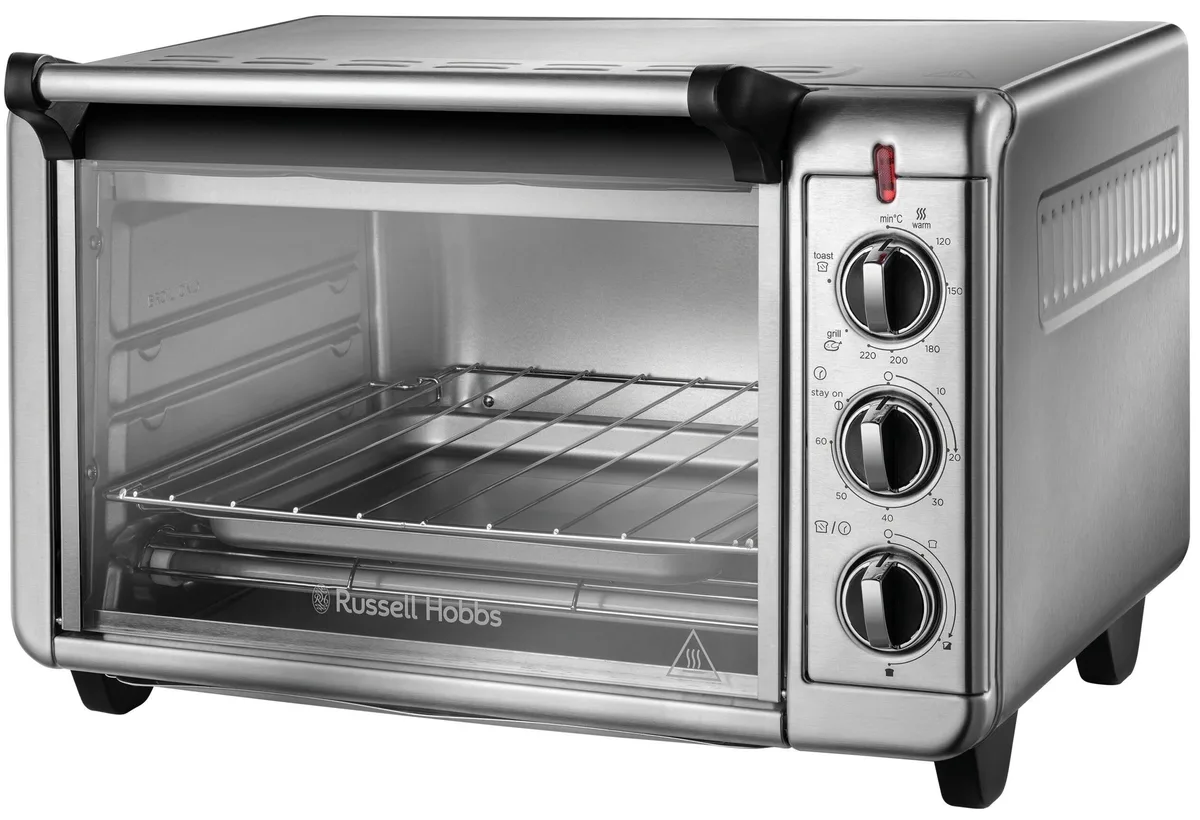 Электрическая мини-печь Russell Hobbs Air Fry, объем 126л, мощность 1500Вт, механическое управление, функция гриля, конвекционное приготовление, серый цвет