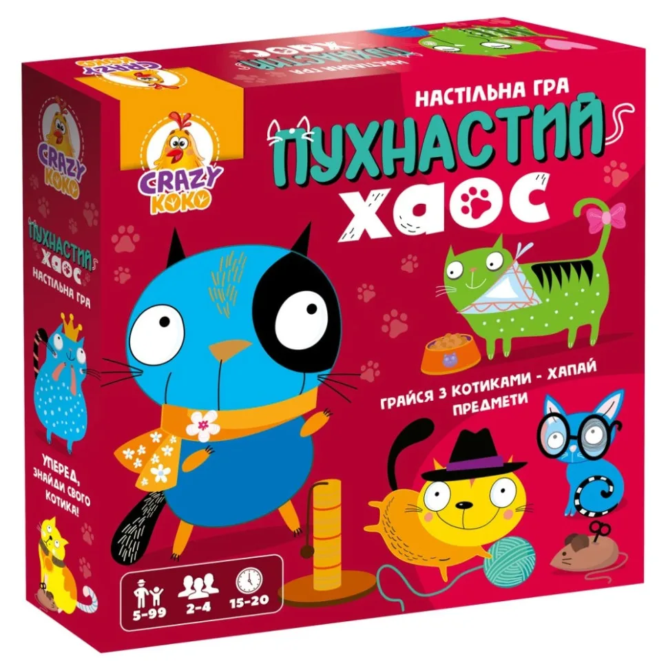 Настільна гра Vladi Toys Пухнастий хаос картон 2-4 гравці кольорова