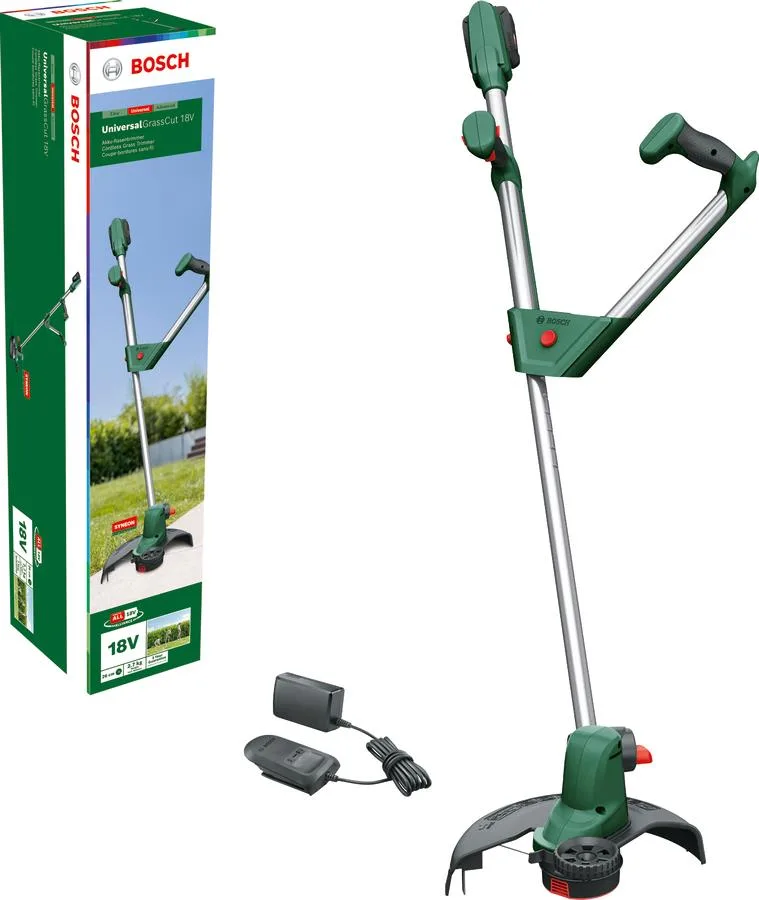 Акумуляторний садовий тример Bosch UniversalGrassCut 18V-260, 1х2.5А·год, 26 см, вага 2.3 кг.