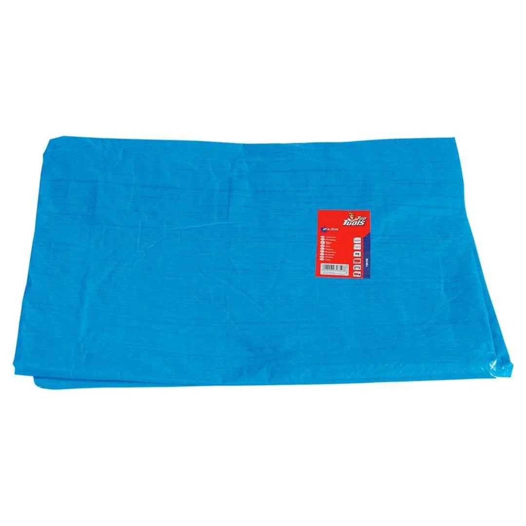 Тент Top Tools, 3x4 м, полиэтиленовый, 60 г/м2, синий