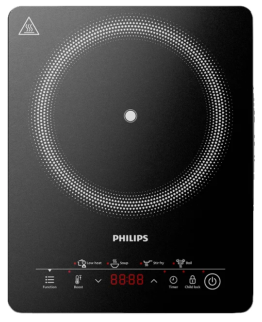 Індукційна плитка Philips 2000 Вт 1 конфорка чорна склокераміка 35,1х28,1 см