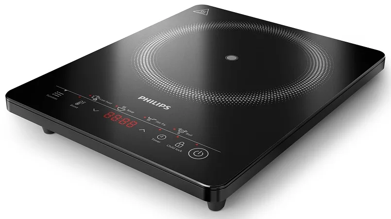 Индукционная плитка Philips 2000 Вт 1 конфорка черная стеклокерамика 35,1х28,1 см
