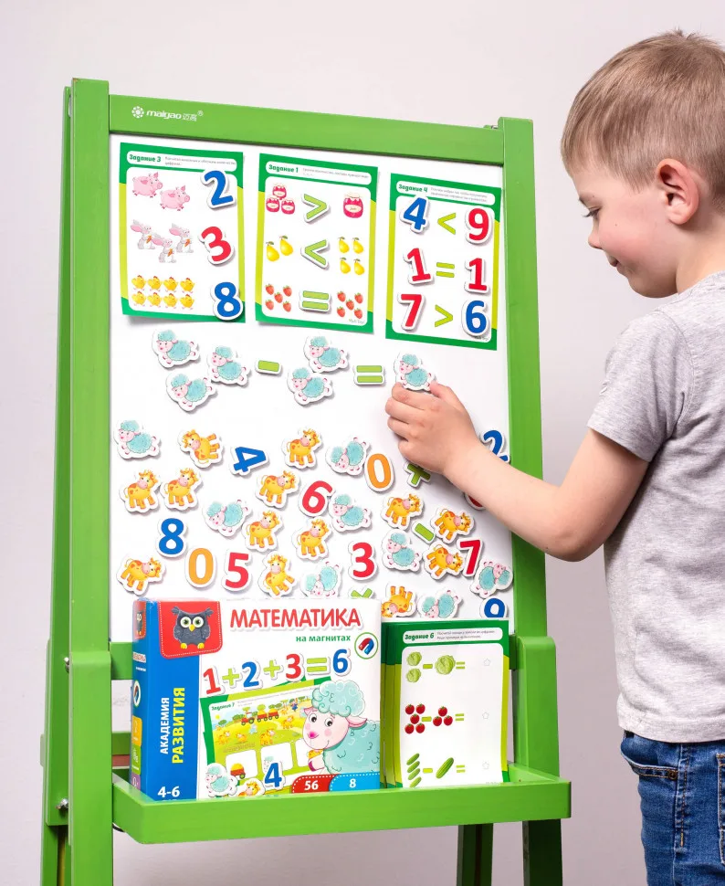 Магнітні цифри та знаки Vladi Toys м'які 56 шт 21х18х5 см