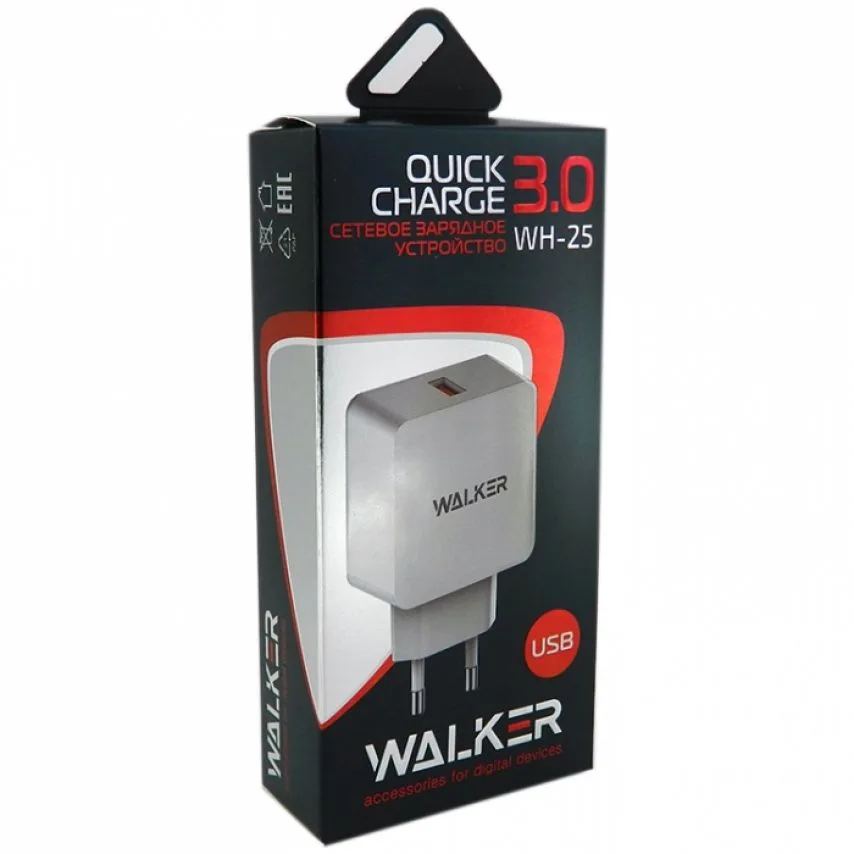Мережевий зарядний пристрій WALKER 18W 3A USB білий