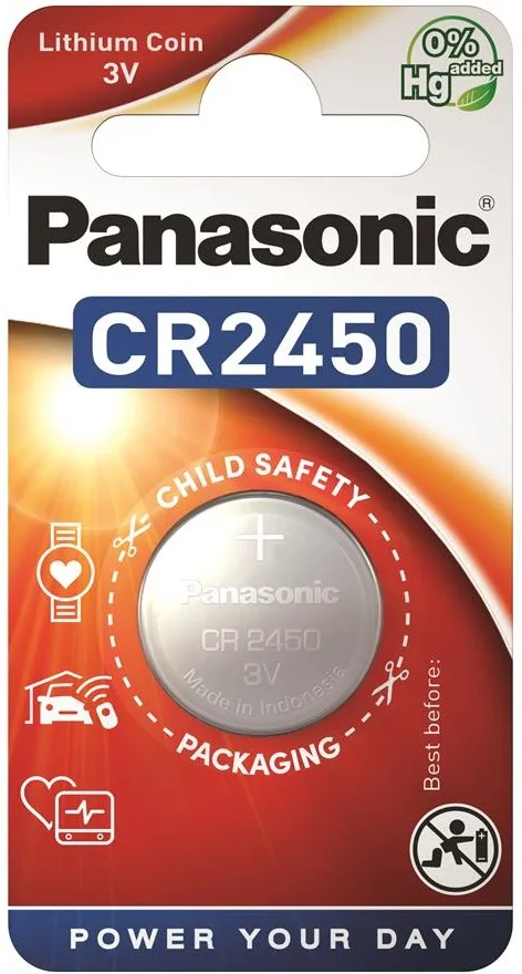 Батарейка Panasonic літієва CR2450 блістер, 1 шт