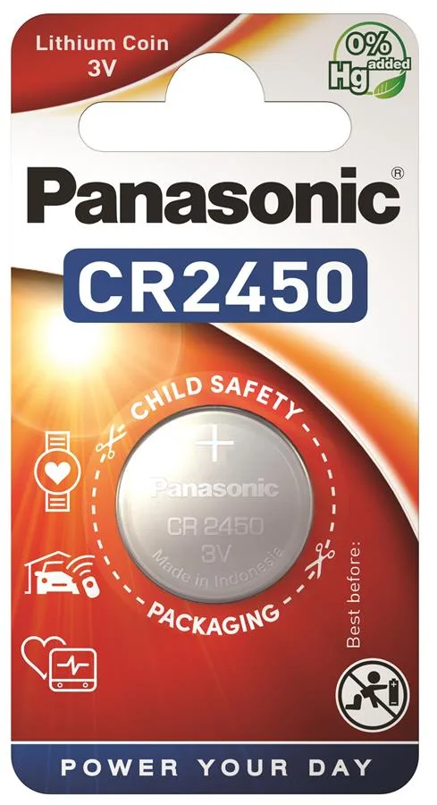 Батарейка Panasonic літієва CR2450 блістер, 1 шт