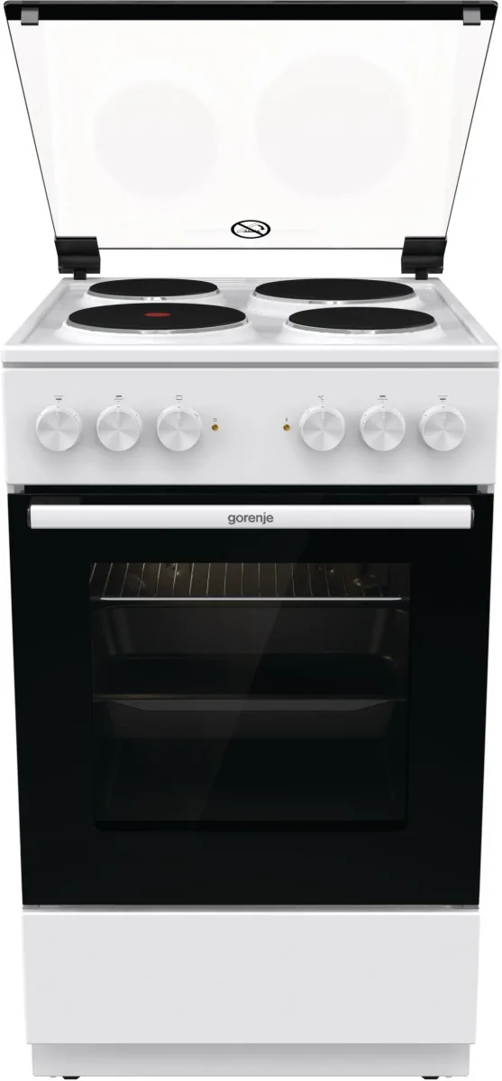 Електрична плита Gorenje, 68 л, 50x60 см, з грилем, біла.