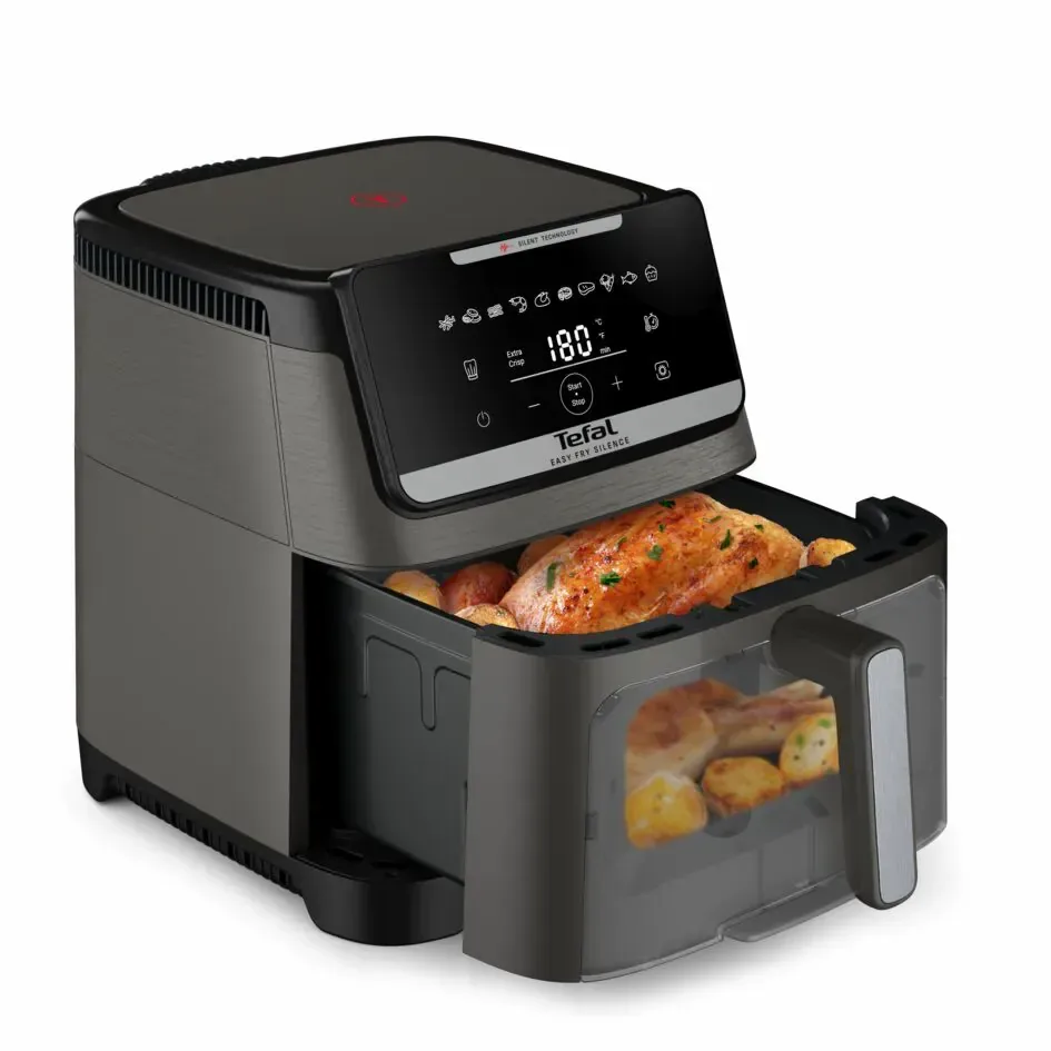 Мультипіч Tefal Easy Fry Silence XXL, 1800Вт, 7-літрова чаша, сенсорне управління, 10 режимів приготування, з віконцем, пластикови