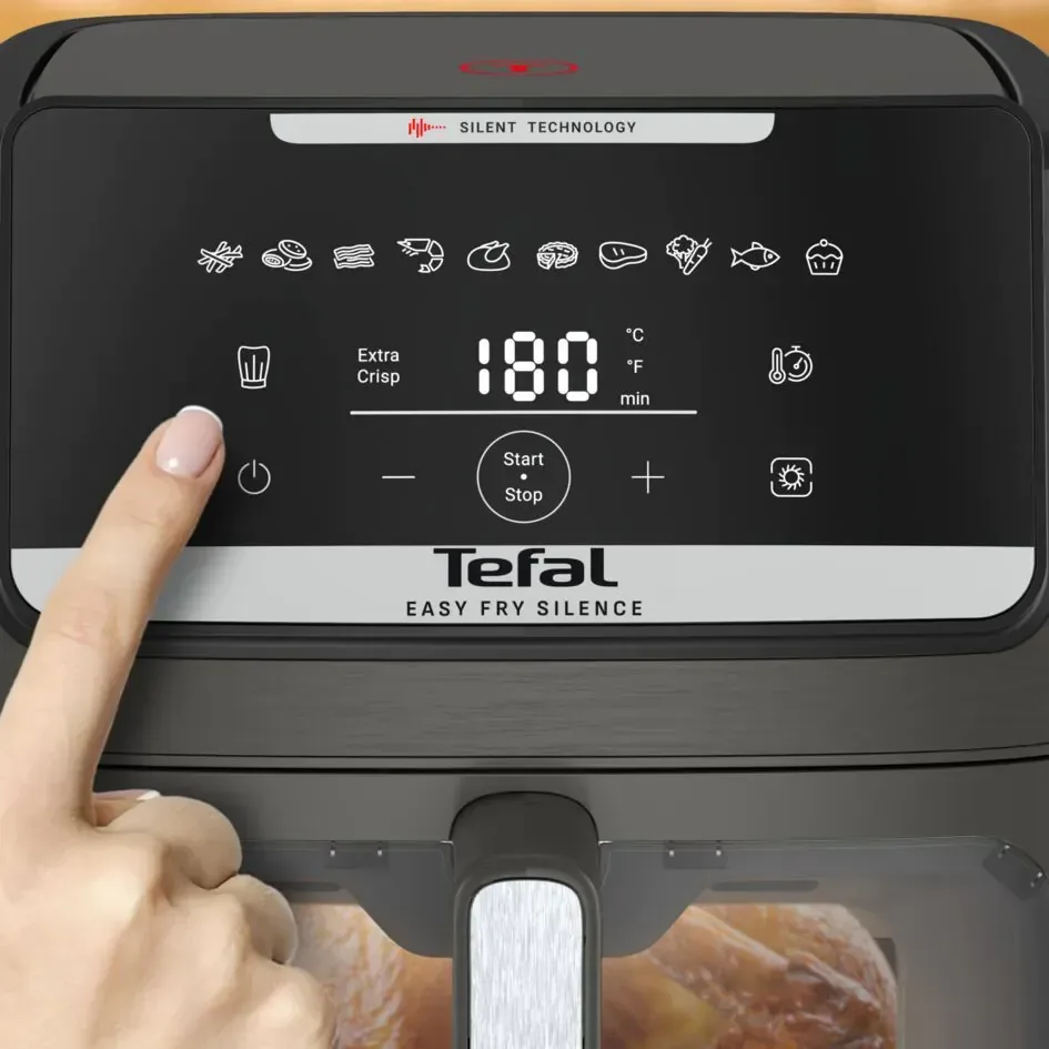 Мультипіч Tefal Easy Fry Silence XXL, 1800Вт, 7-літрова чаша, сенсорне управління, 10 режимів приготування, з віконцем, пластикови