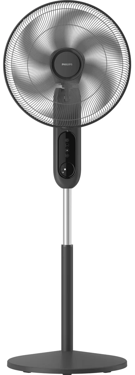 Вентилятор Philips настільний Series 1001, 45 см, 47 Вт, дистанційне керування, кругла основа, функція ароматерапії, чорний.