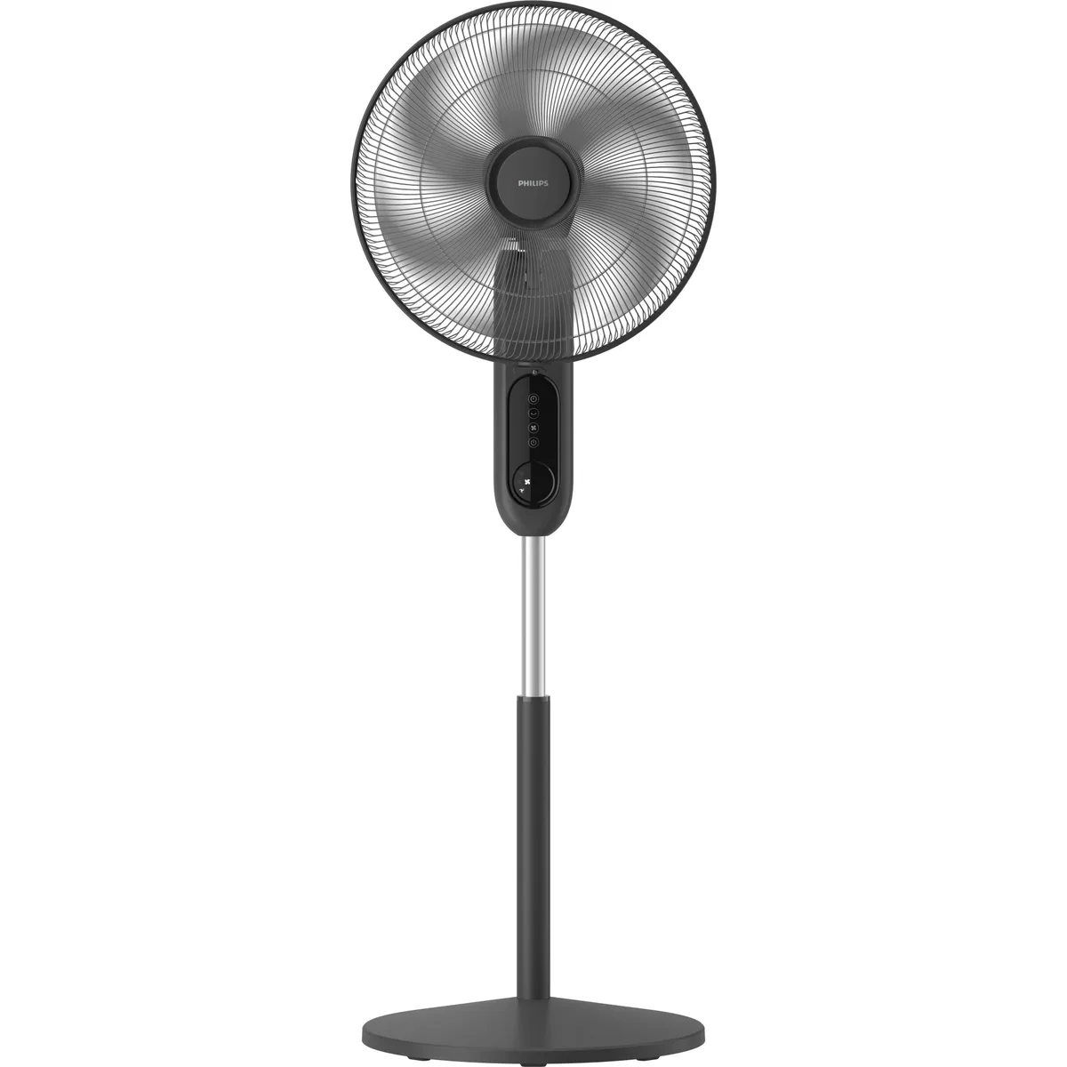 Вентилятор Philips настільний Series 1001, 45 см, 47 Вт, дистанційне керування, кругла основа, функція ароматерапії, чорний.