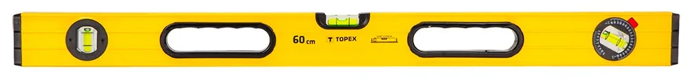 Рівень алюмінієвий TOPEX 60 см 3 ампули для вимірювання нерівностей рівномірний горизонтальний рівень